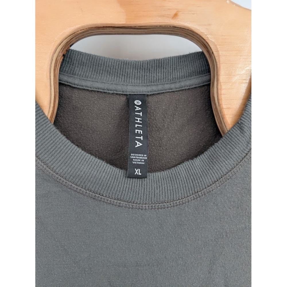 Athleta Women's Sweatshirt Size‎ XL Gray Thumb Holes Split Hem - Picture 3 of 6